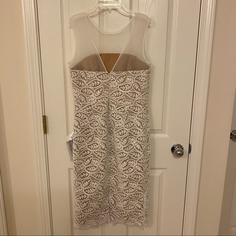 DRESS THE POPULATION Tegan Bodycon Cocktail Dress in Off White - Picture 8 of 13